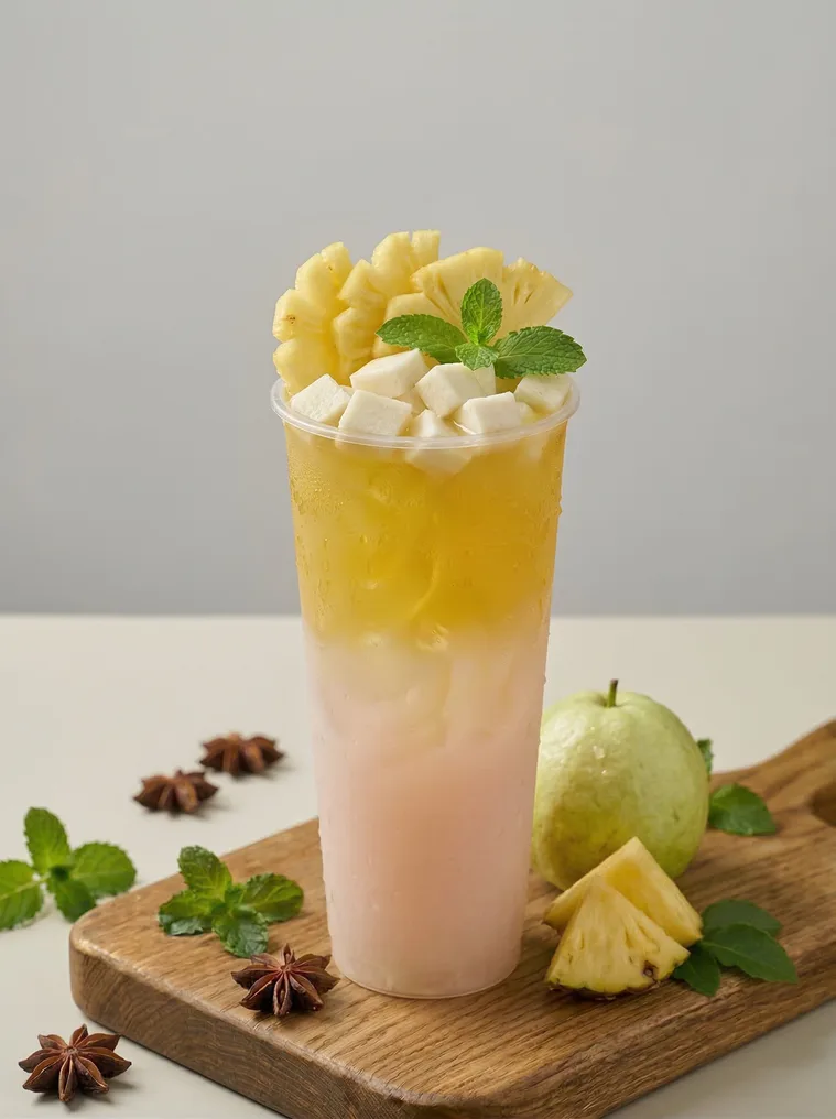 Ly nước ép ổi thơm