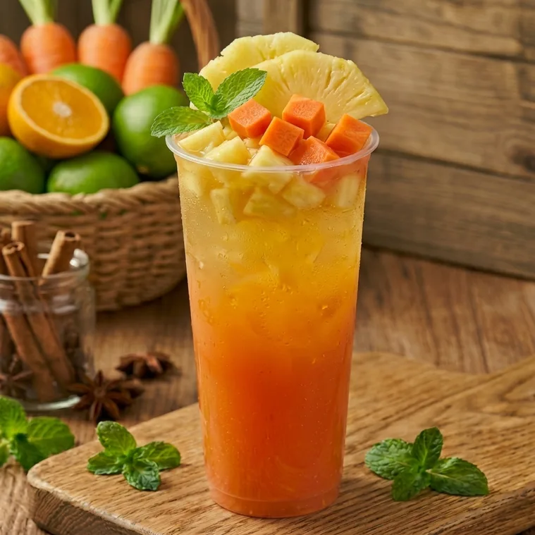 Ly nước ép thơm cà rốt